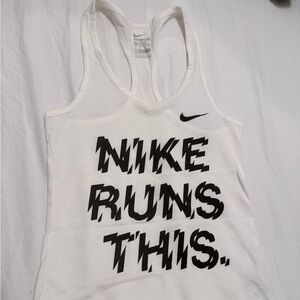 Nike White Dri-FIT The Nike Tee Racerback Tank